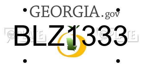 BLZ1333 Georgia License Plate