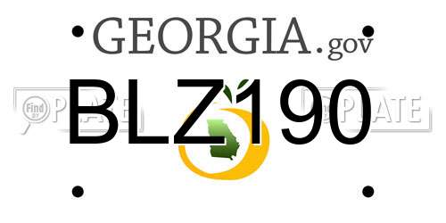 BLZ190 Georgia License Plate