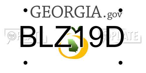 BLZ19D Georgia License Plate