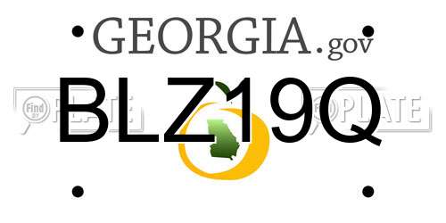 BLZ19Q Georgia License Plate