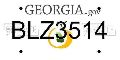 BLZ3514 Georgia License Plate