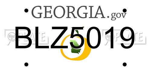 BLZ5019 Georgia License Plate
