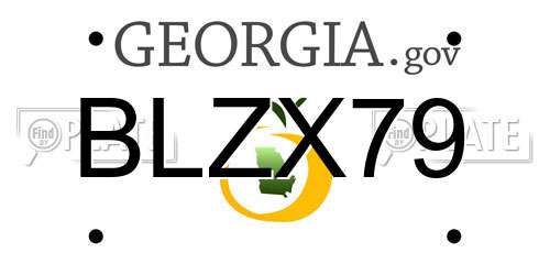 BLZX79 Georgia License Plate