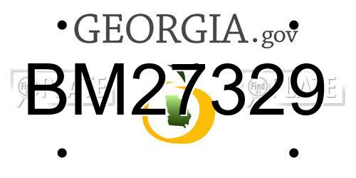 BM27329 Georgia License Plate