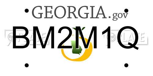 BM2M1Q Georgia License Plate