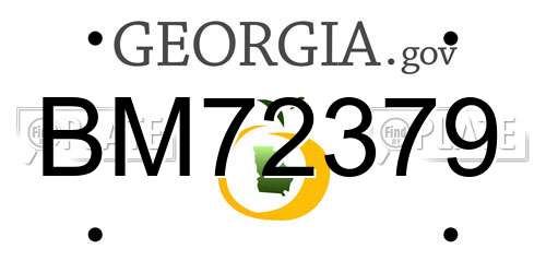 BM72379 Georgia License Plate
