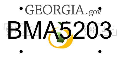 BMA5203 Georgia License Plate