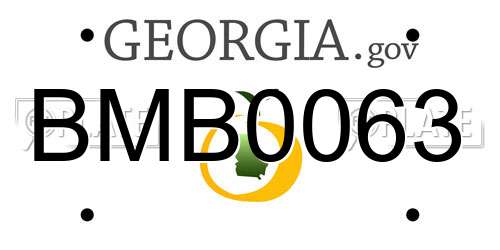 BMB0063 Georgia License Plate