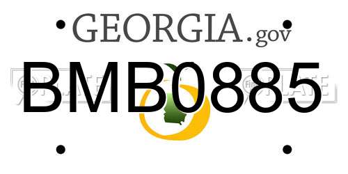 BMB0885 Georgia License Plate