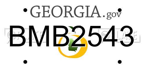 BMB2543 Georgia License Plate