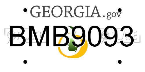 BMB9093 Georgia License Plate