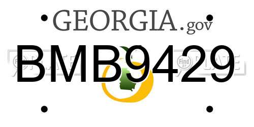 BMB9429 Georgia License Plate