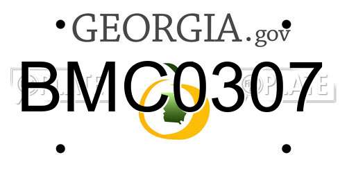 BMC0307 Georgia License Plate