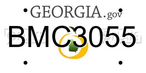 BMC3055 Georgia License Plate