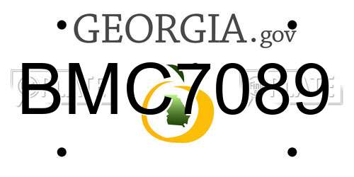 BMC7089 Georgia License Plate
