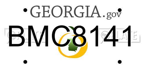 BMC8141 Georgia License Plate