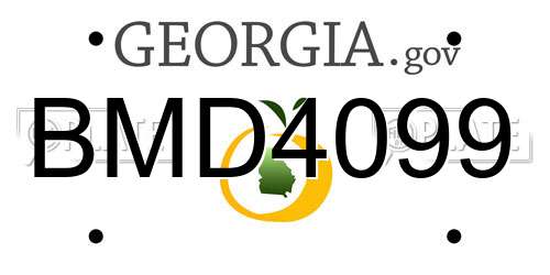 BMD4099 Georgia License Plate