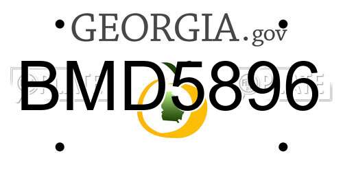 BMD5896 Georgia License Plate