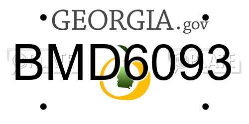 BMD6093 Georgia License Plate