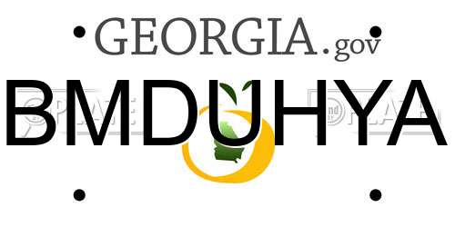 BMDUHYA Georgia License Plate