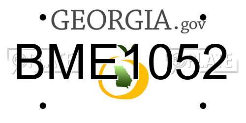 BME1052 Georgia License Plate