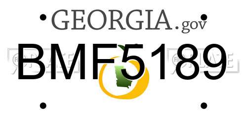 BMF5189 Georgia License Plate