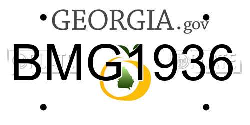 BMG1936 Georgia License Plate