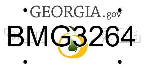 BMG3264 Georgia License Plate