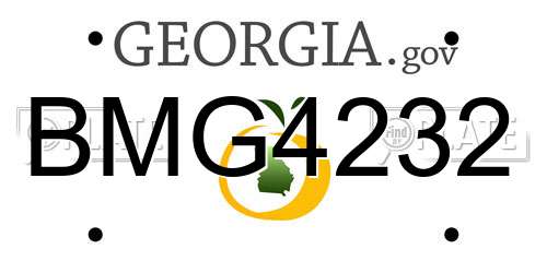 BMG4232 Georgia License Plate