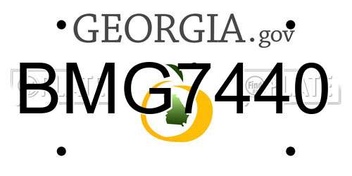 BMG7440 Georgia License Plate