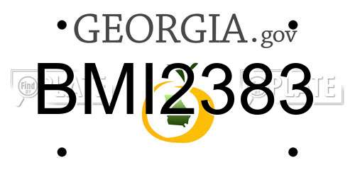 BMI2383 Georgia License Plate