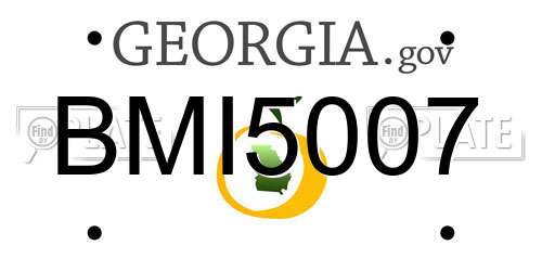 BMI5007 Georgia License Plate