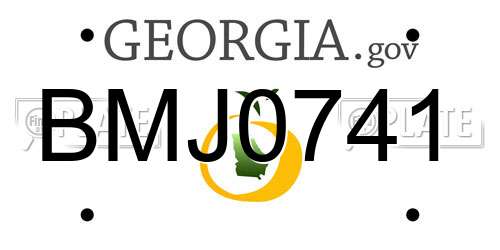 BMJ0741 Georgia License Plate