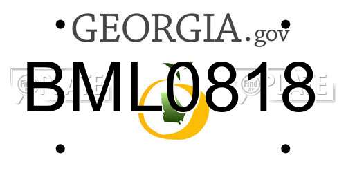 BML0818 Georgia License Plate