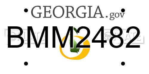 BMM2482 Georgia License Plate