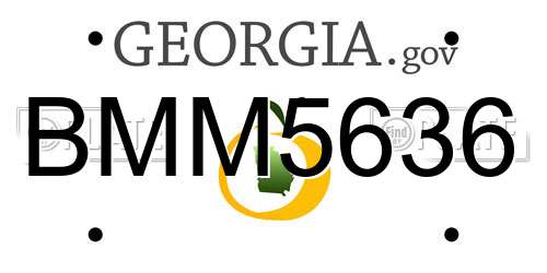 BMM5636 Georgia License Plate