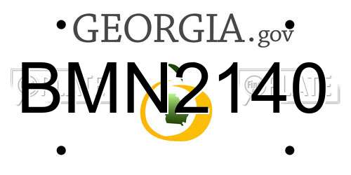 BMN2140 Georgia License Plate
