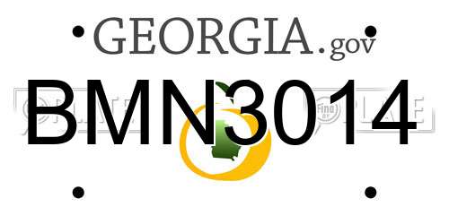 BMN3014 Georgia License Plate