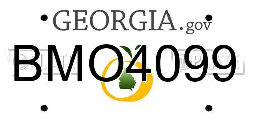 BMO4099 Georgia License Plate