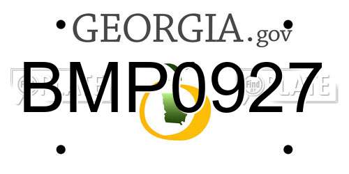 BMP0927 Georgia License Plate