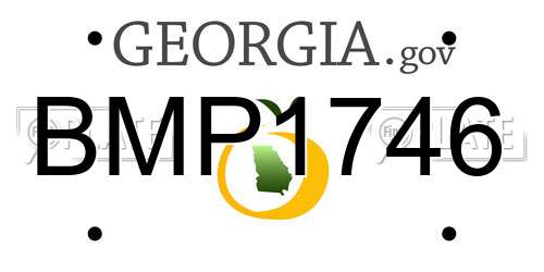 BMP1746 Georgia License Plate