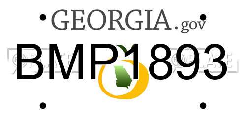 BMP1893 Georgia License Plate