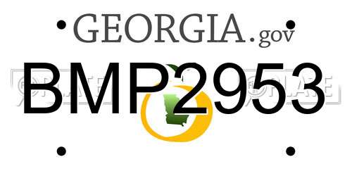 BMP2953 Georgia License Plate