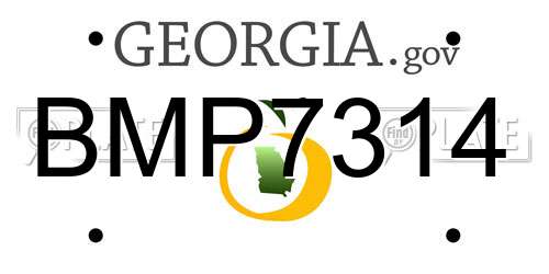 BMP7314 Georgia License Plate