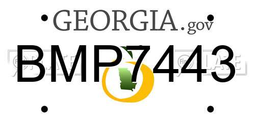 BMP7443 Georgia License Plate