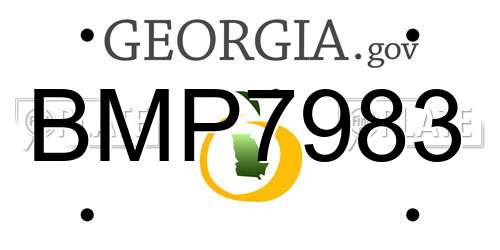 BMP7983 Georgia License Plate