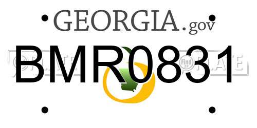 BMR0831 Georgia License Plate