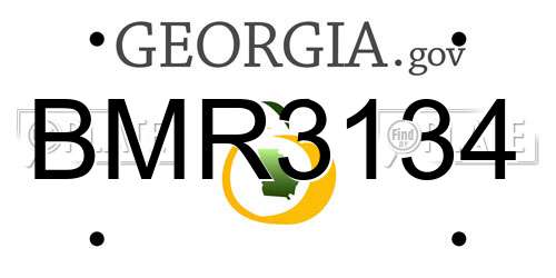BMR3134 Georgia License Plate
