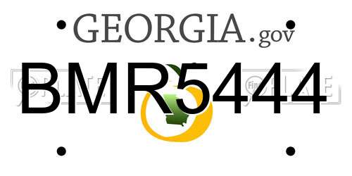 BMR5444 Georgia License Plate