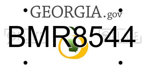 BMR8544 Georgia License Plate